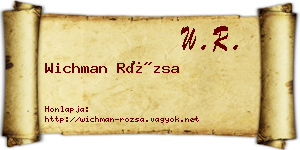 Wichman Rózsa névjegykártya